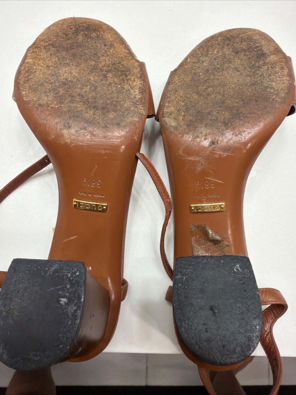 Gucci Horse Bit Brown Leather Sandals - Picture 6 of 9